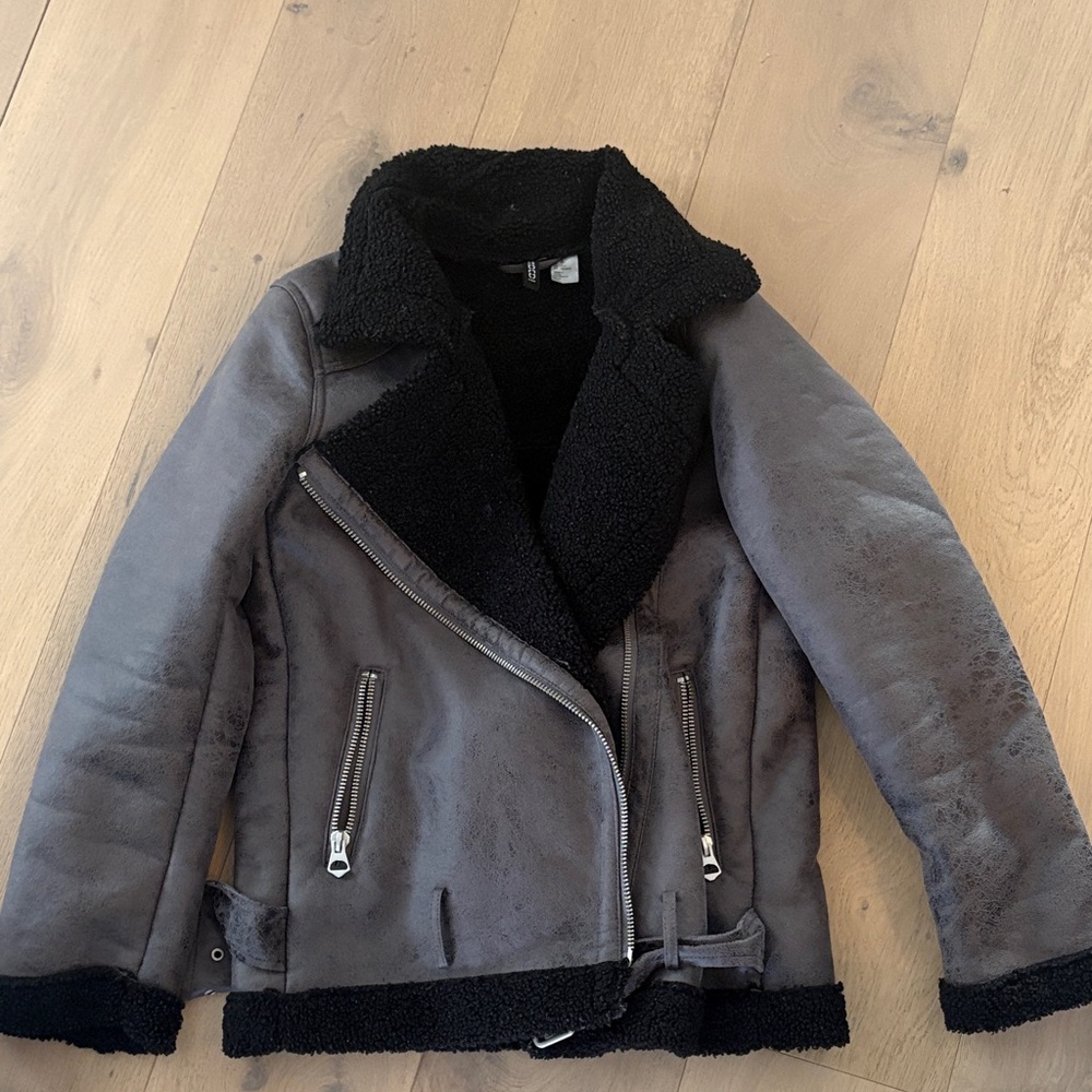 H&M Black Shearling Jacket